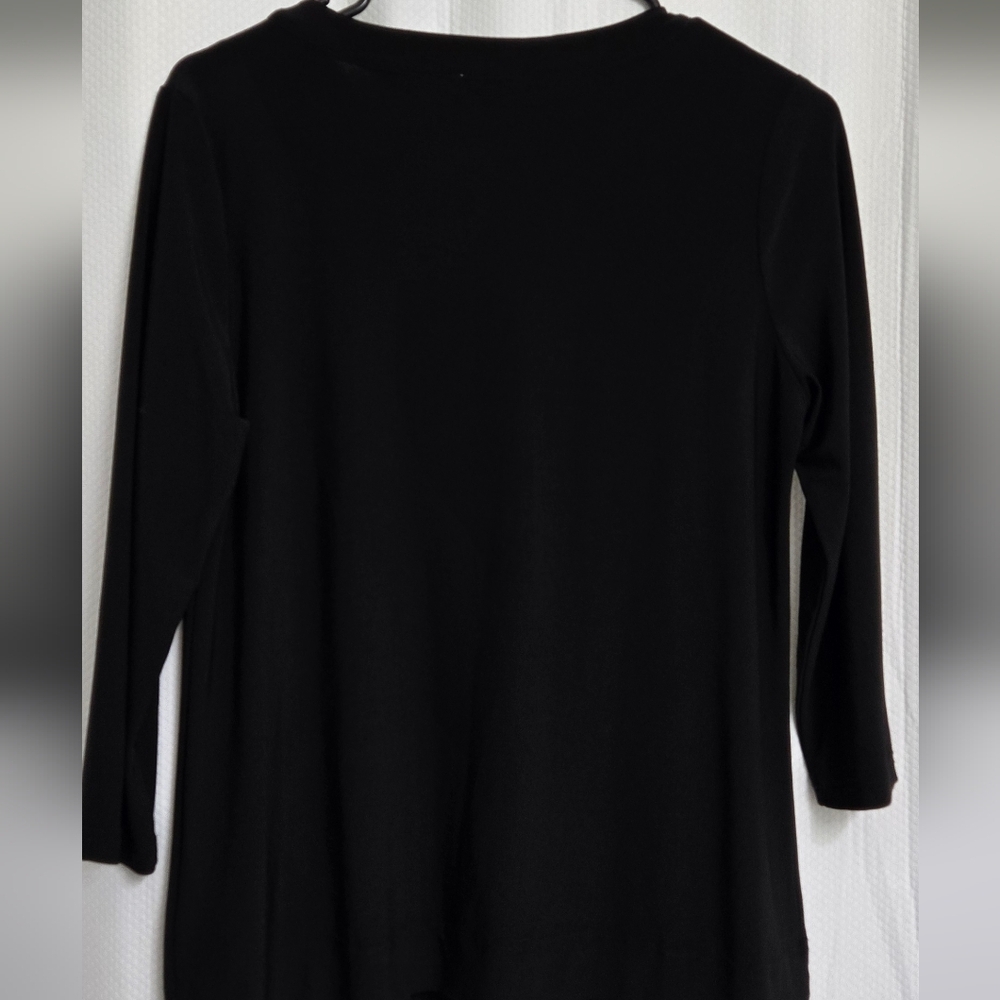 Anne Klein Black Blouse with Gold Zipper - Picture 5 of 5